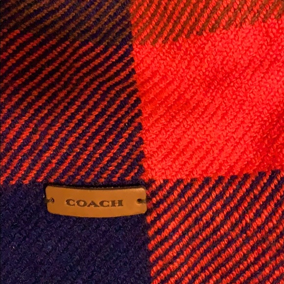 Coach red and navy Poncho / scarf / wrap - Picture 4 of 5